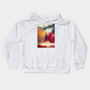 Colorful Autumn Landscape Watercolor 6 Kids Hoodie